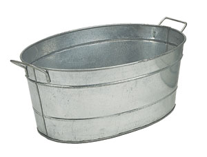 Galvanized Steel Tub: Oval / Galvanized Steel
