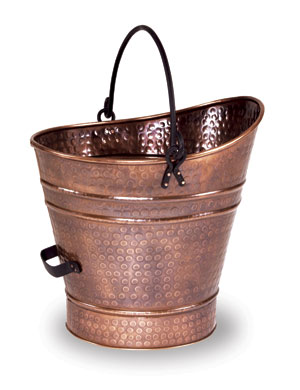 Coal Hod / Pellet Bucket - Small / Antique Copper Finish