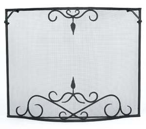 Bostonian Curved Fire Screen - Small / PC - Black
