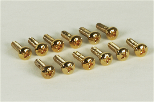 FACE SCREW, GOLD, 1" (12) #  STANDARD LENGTH - 1/4-20 PHPMS