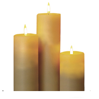 DISCONTINUED - CANDLE, 1924 NATURAL 3PC LED*