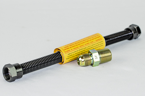 FLEX PIPE, 1/2"od x12" BLK w/ � 1 FTNG - 9-7/8 / 11-1/8 w/FTNG