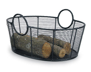 Wood Basket - Steel Wire - Large